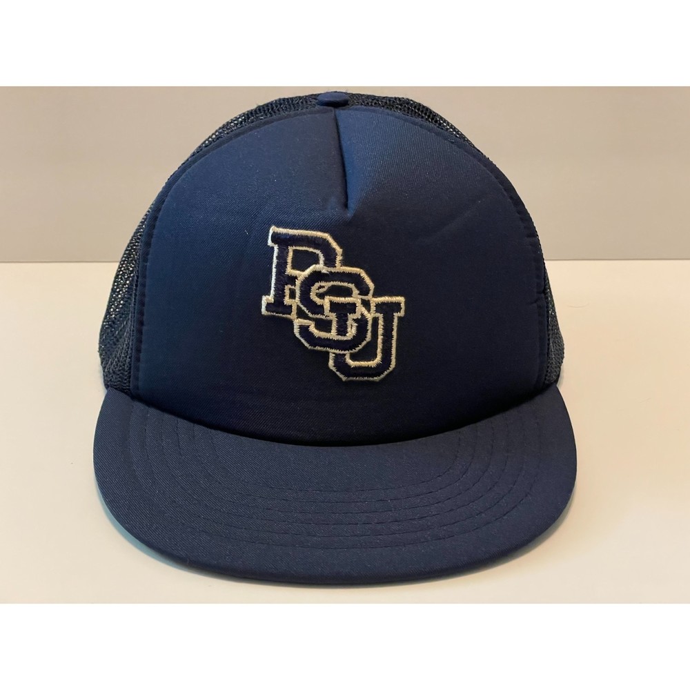 Vintage AJD Penn State University PSU Trucker Hat Snapback Adjustable Blue